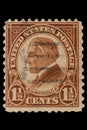 UNITED STATES - CIRCA 1920s: Vintage US 1 1/2 Cents Postage Stamp with portrait Warren Gamaliel Harding November 2, 1865 Ã¢â¬â